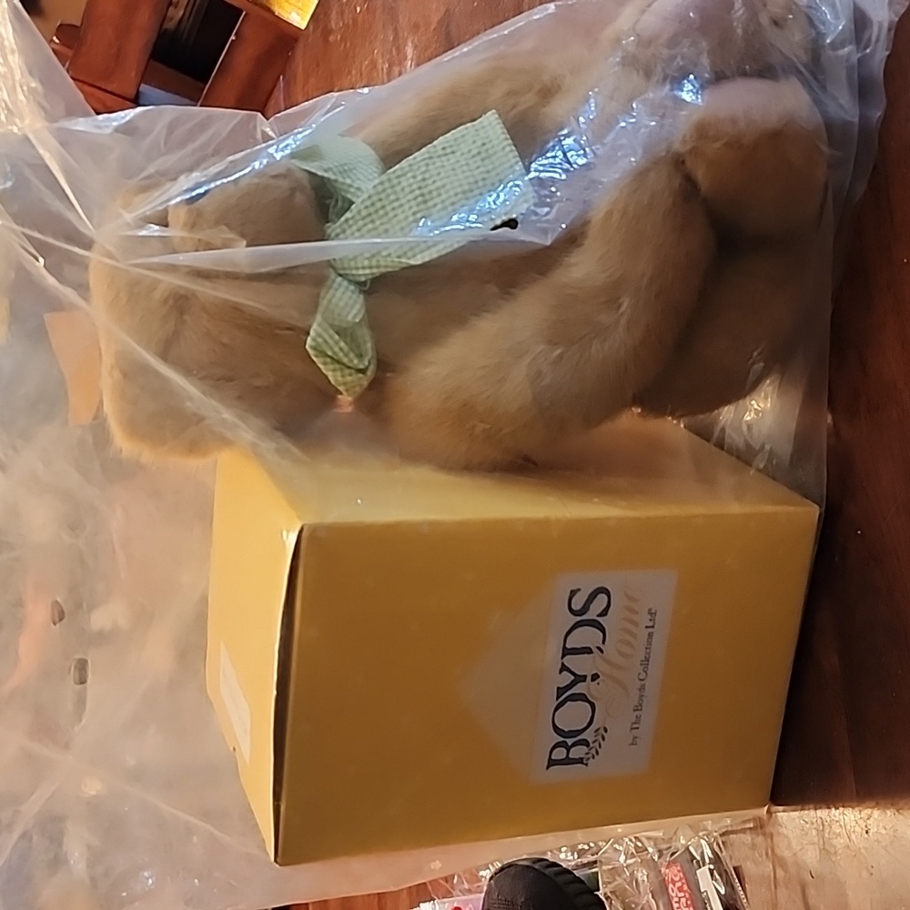 GEORGE T. FIREFLIES GENUINE BOYD'S BEARS PLUSH WITH WORKING FIREFLIES JAR